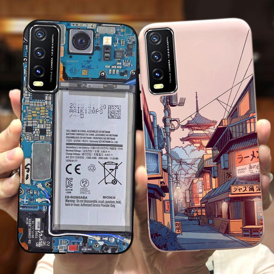 For Vivo V2027 Vivo V2028 Phone Case Space Man Moon Night Cartoon Soft Silicone Bumper Funda For Vivo Y11s Y12s Y20 Y20i Y20s