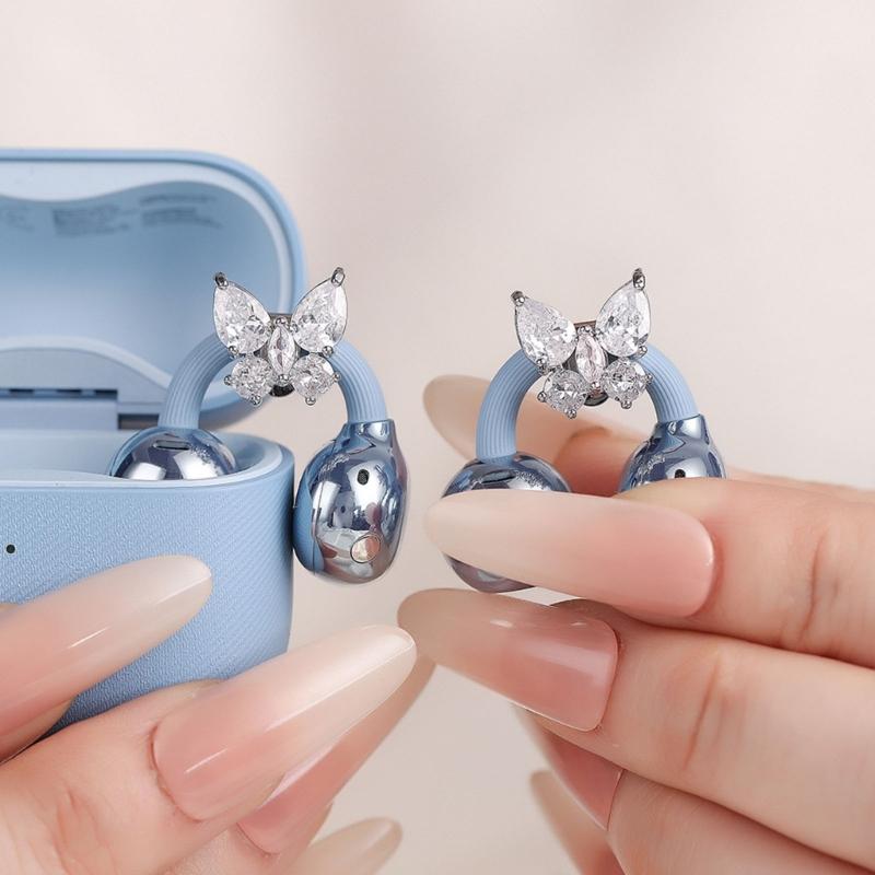 Sparkling Headphone Decoration Ear Clip Butterfly Earphone Decoration For Freeclip Ear Clips Accessories