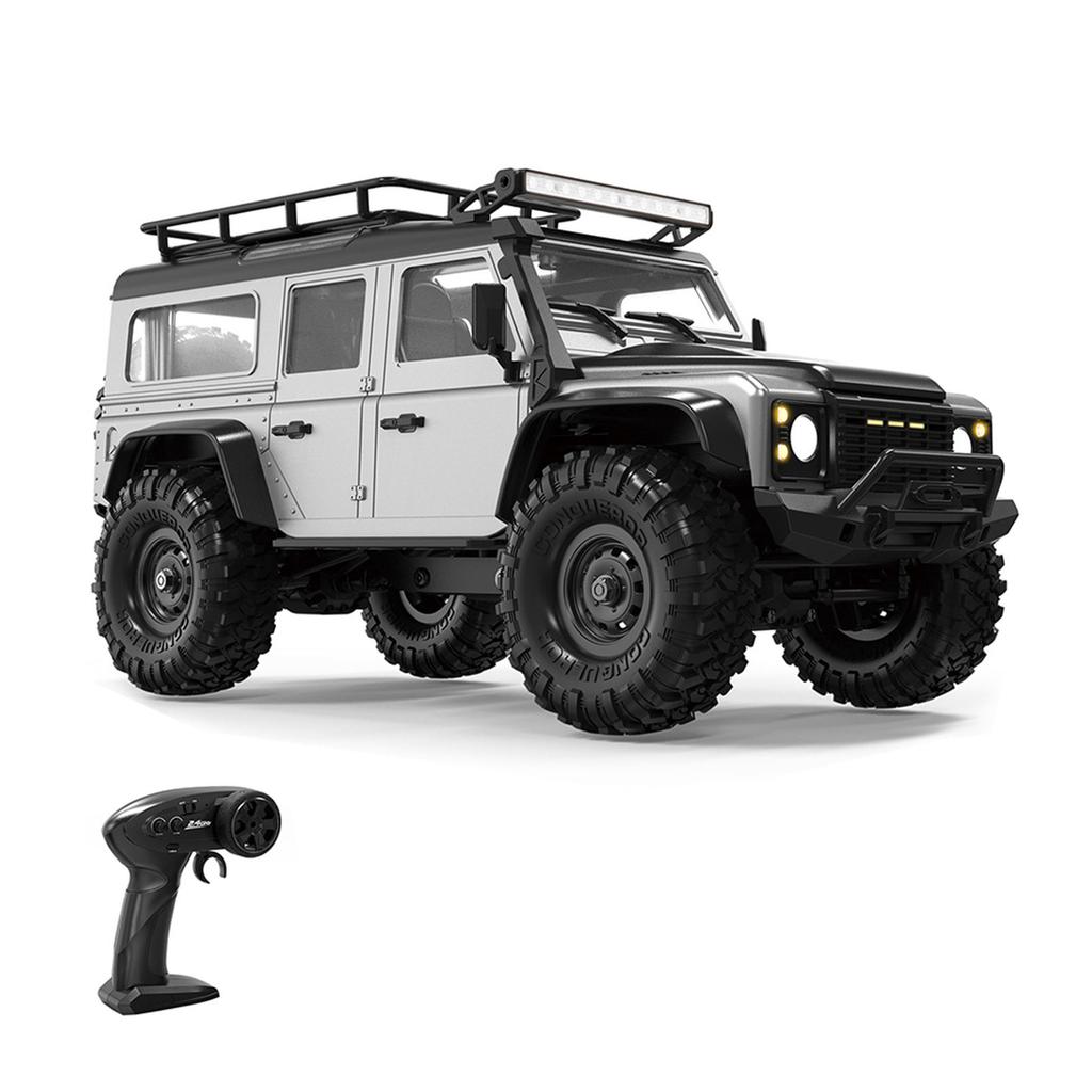 1/16 Remote Control Crawler Truck Toy 4WD All Terrain Waterproof Wireless Control Climbing Car Toy with LED Roof Light