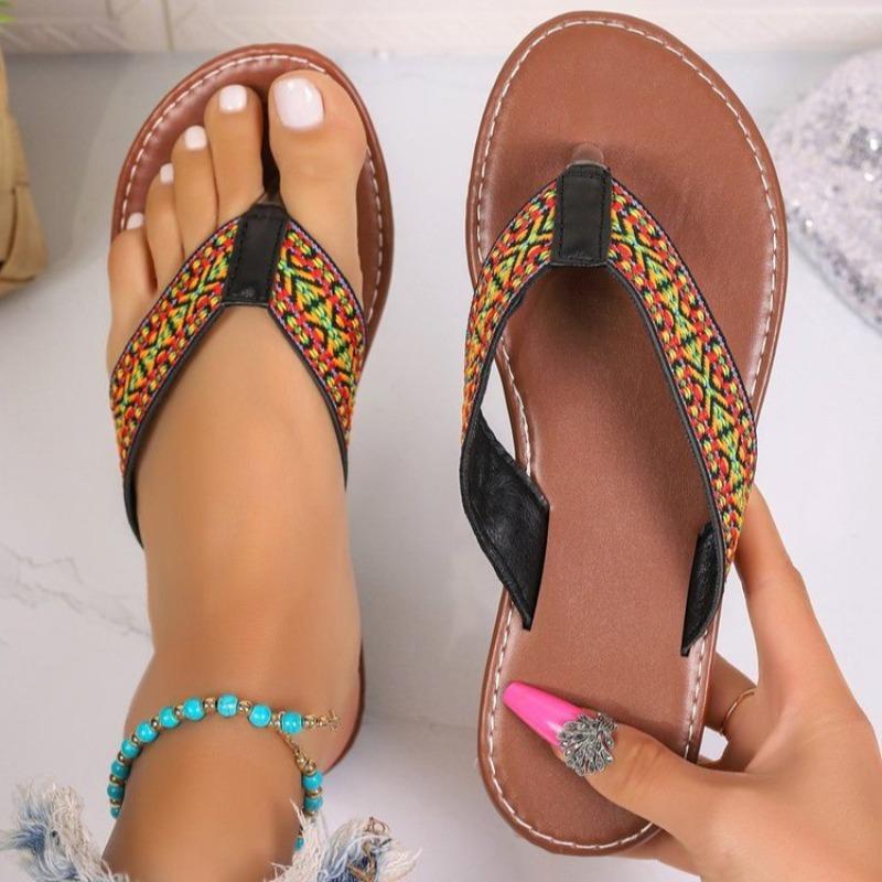 Fashion Women's Flip-flops 2024 Summer Simple Flat-soled Casual Home Low-heeled Outdoor Beach Women's Shoes Large Size Pantuflas Mujer