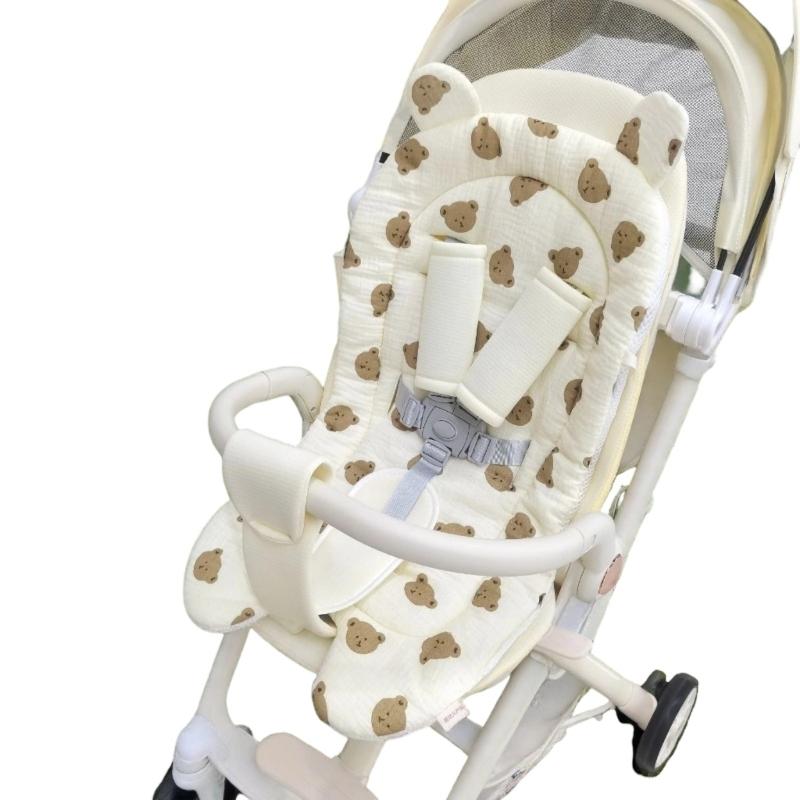 Machine Washable Strollers Seat Cushion Soft Comfortable Insert Pad for Infant Pushchairs Yearly Round Comfort