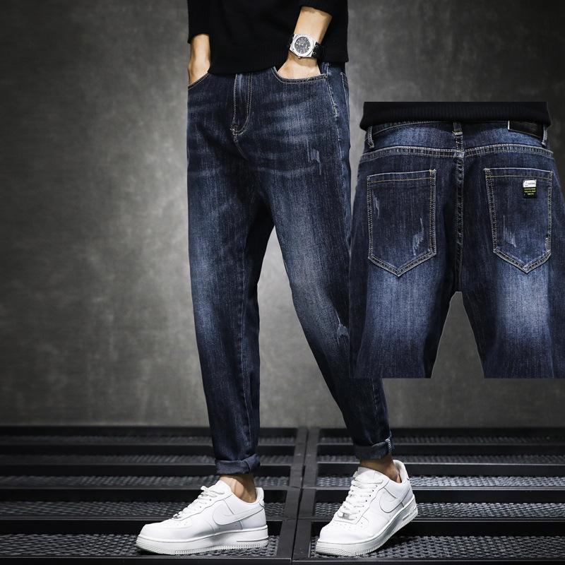 

Джинси Four Seasons Чоловіча мода Бренд Slim Fit Маленькі ноги Корейська версія Мода Повсякденна весна та осінь Стрейч Довгі штани Чоловічі штани 38