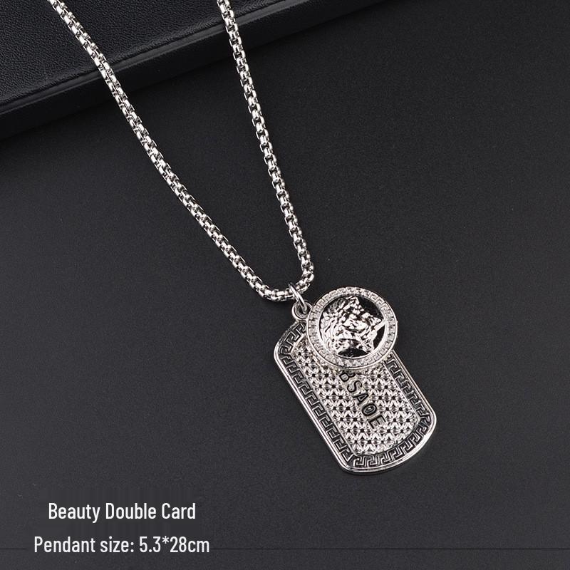 Trendy Six-Pointed Star Pendant Titanium Steel Necklace for Men & Women - Hip Hop Style Sweater Chain Jewelry.