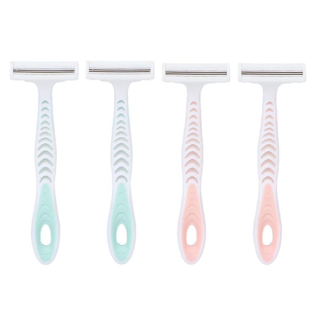 Paquete de 4 maquinillas de afeitar para mujer de 3 hojas, portátiles, ligeras, antideslizantes, para depilación femenina