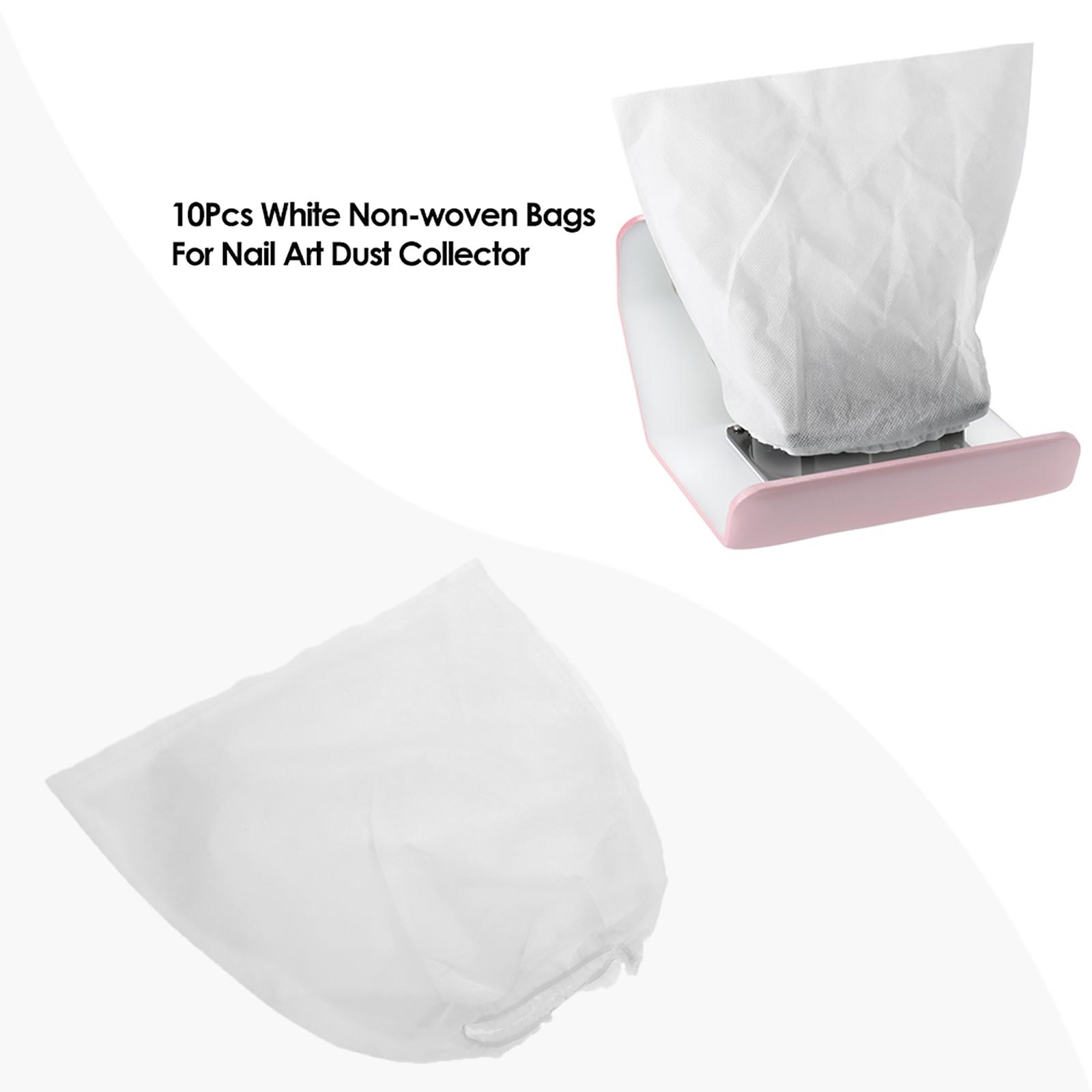 

10Pcs White Non woven Replacement Bags For Nail Art Dust Suction Collector High Quality Nails Arts Salon Tools