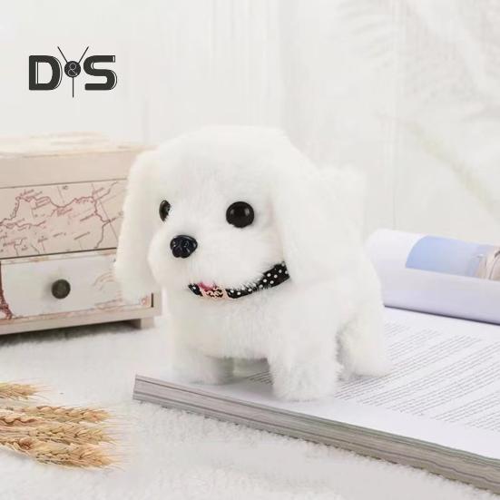 Electric Plush Dog Toy Baby Tummy Time Interactive Barking Tail Wagging Walking Puppy Toy Early Education Crawling Animal Toy Toddlers Boys Girls