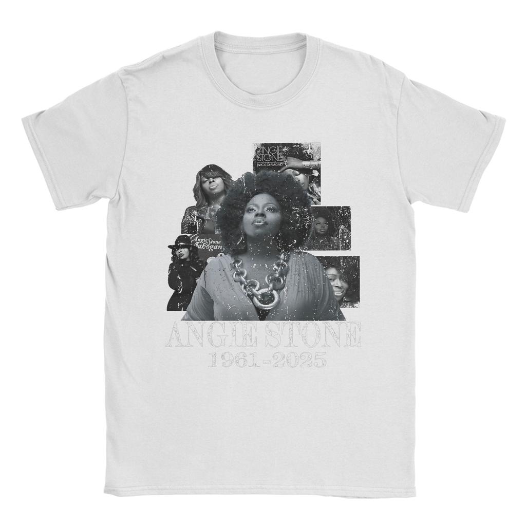 Maglietta RIP Angie Stone Memory per Uomo Cantante 1961-2025 Musica Divertente Cotone T-shirt Manica Corta 4XL 5XL 6XL merchandising