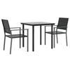 VidaXL Ensemble à manger de jardin 3 pcs résine tressée acier 3187019