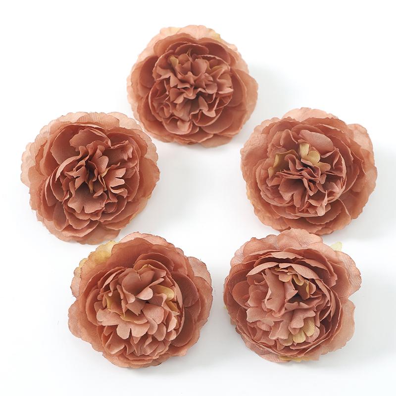 5/10Pcs 7.5cm Silk Peony Artificial Flowers Heads for Home Party Wedding Decor Accessories Garden Crafts Manual Christmas Wreath