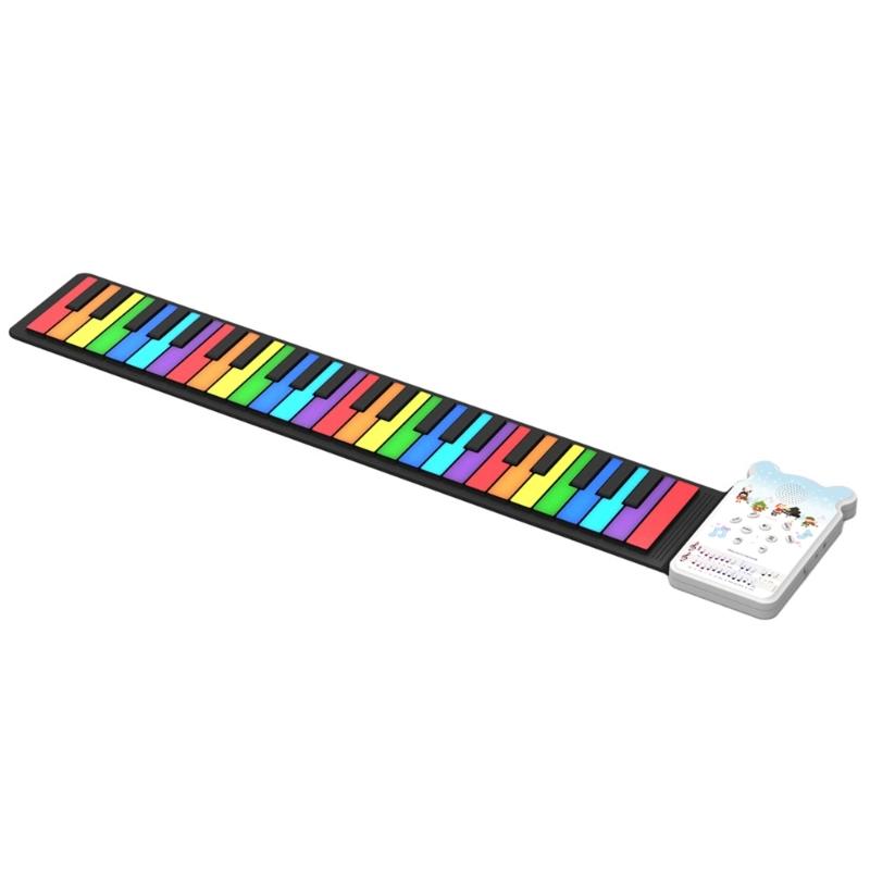 Roll Up Piano, 49 Key Multifunctional Electronic Piano Keyboard Foldable Hand Roll Out Piano, Educational Soft Keyboard