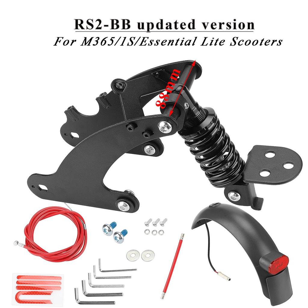 Red V2 Rear Suspension with Mudguard for Xiaomi Pro and Pro2 Scooter Rear Shock Absorber for Scooter Rear Spring Shock Absorber