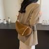 Women'S Retro Underarm Dinner Satchel Plush Frosted Casual Crossbody Bag Creative Shoulder Dumpling Bag Adjustable Shoulder Strap Waterproof Handbag