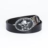 Lotte Jinsen Retro Leather Skull & Star Youth Belt, Trendy Fashion Cowhide Waistband