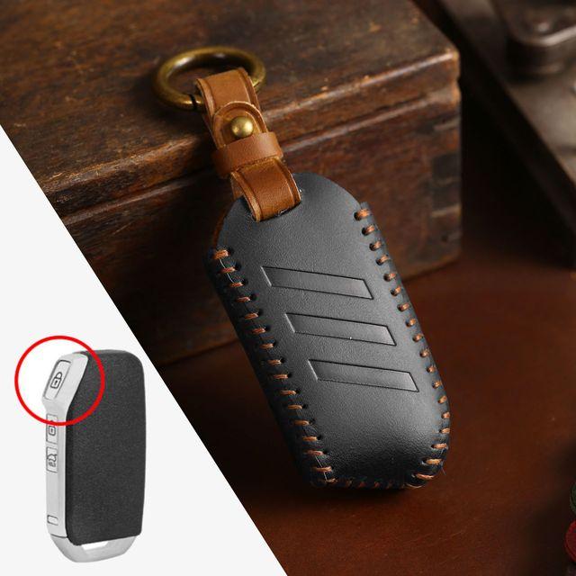 Роскошный кожаный чехол для ключей HALLMO для Kia Squar Button чёрный