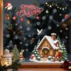 Creative Christmas Window Gifts Clings Snowy Tree Squirrel Xmas Village House Rabbit Seasonal Glass Surface Stickers Sticker Double-Sided