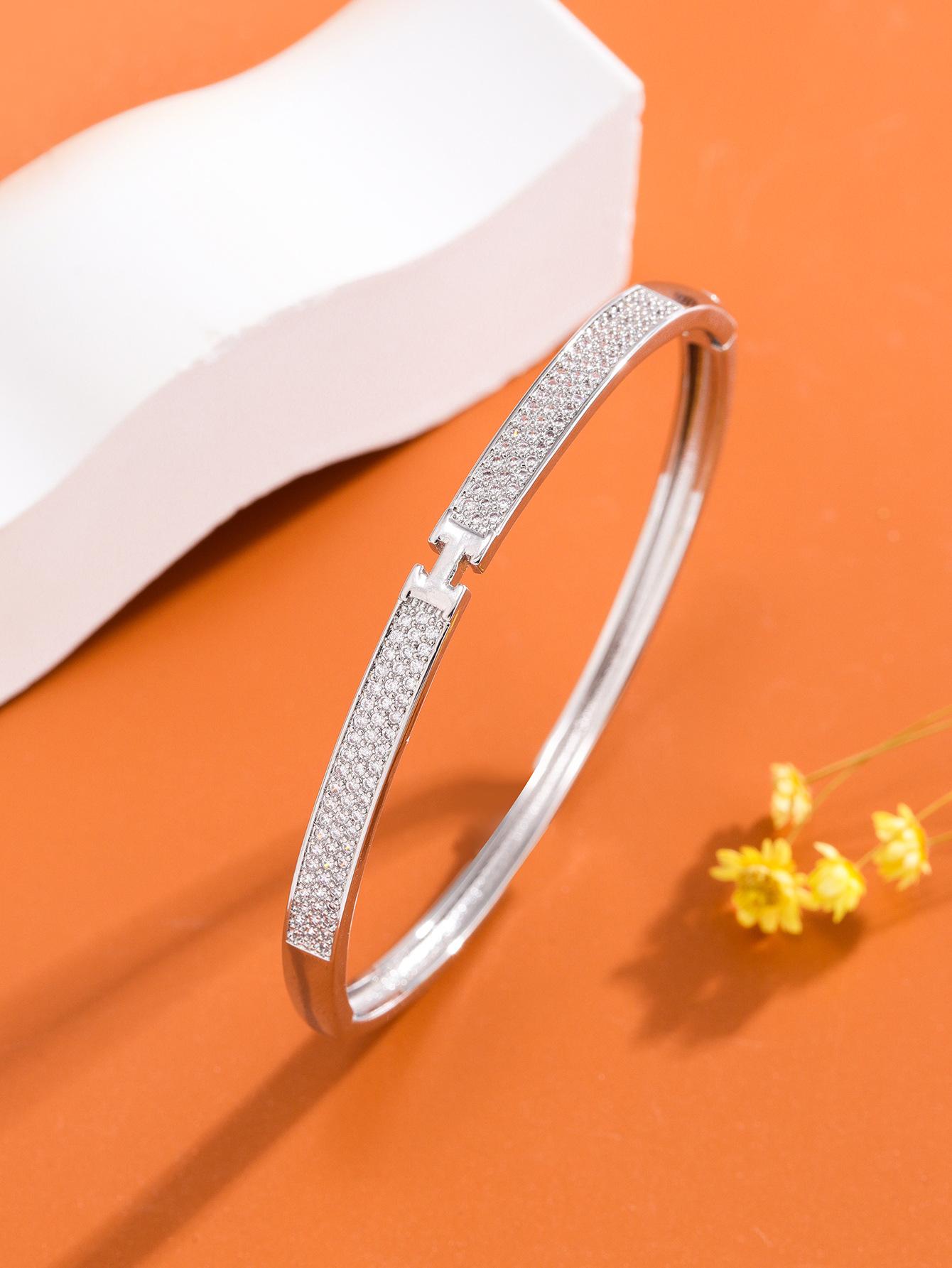 Новый элегантный женский браслет с инкрустацией бриллиантами в форме полукруга, браслет, ювелирное изделие, праздничный подарок Letter i