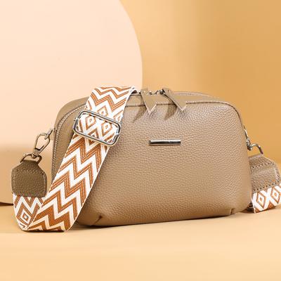 Genuine Leather Shoulder Bag for Women Monochromatic Crossbody Bags Luxury Female Leather Small Messenger Tote