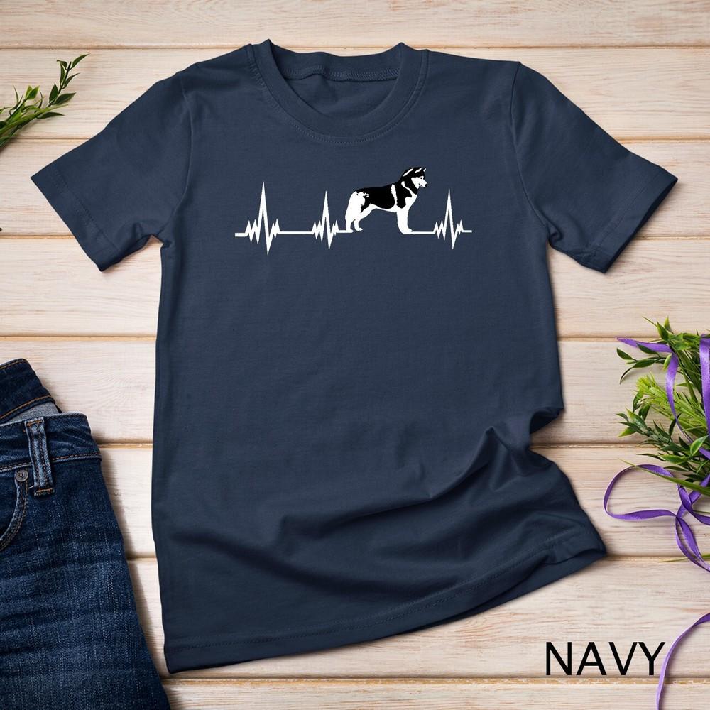 Heartbeat Siberian Husky Dog Shirt -Funny Dog Lover Gift Tee Unisex T-shirt Unisex T-Shirt S