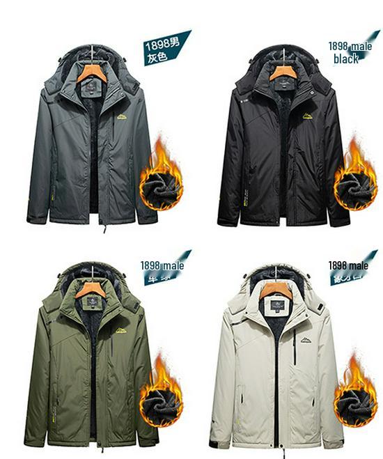 Winddichte Outdoor-Jacke mit Fleece-Futter für Herbst/Winter