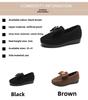 Korean Style Women's Velvet Lined Cotton Bow Toe Warm Indoor Shoes