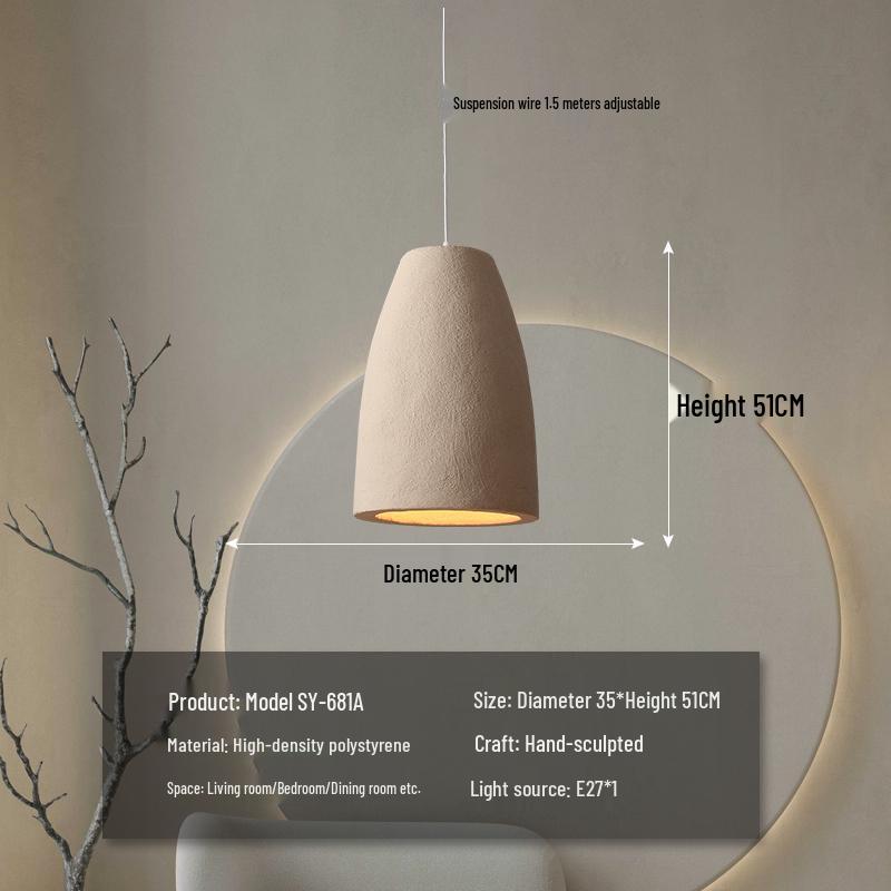 Wabi-Sabi Zen Pendant Light: Retro & Artistic Design for Restaurants, Living Rooms, and Bedrooms