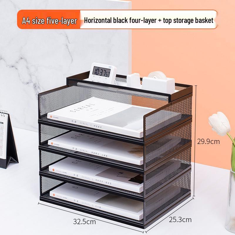 A3A4 Metal File Holder & Multi-layer Office Storage Rack