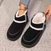 Lace-Trimmed Ethnic-Style Fashion Snow Boots for Women Half-Slip-On Design for Fall/Winter Indoor & Outdoor Use Plus Size Cotton Boots