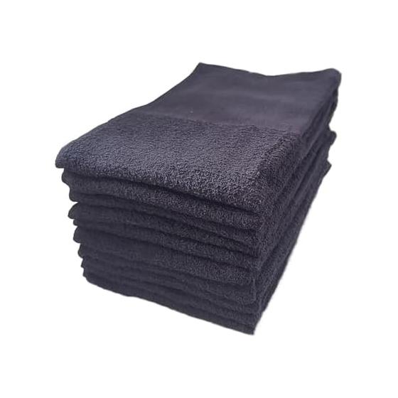 Langes Handtuch-Set (10 Stück) - Für den täglichen Gebrauch, die Arbeit vor Ort und den Sport - (Schwarz)