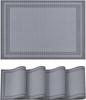 Silberne Würfel Vinyl-Tischsets Set of 4, Waschbar Hitzebeständig Rutschfest Gewebter Kunststoff PVC Tischsets für Bauernhaus Feiertagsparty Küche Esszimmer Dekor