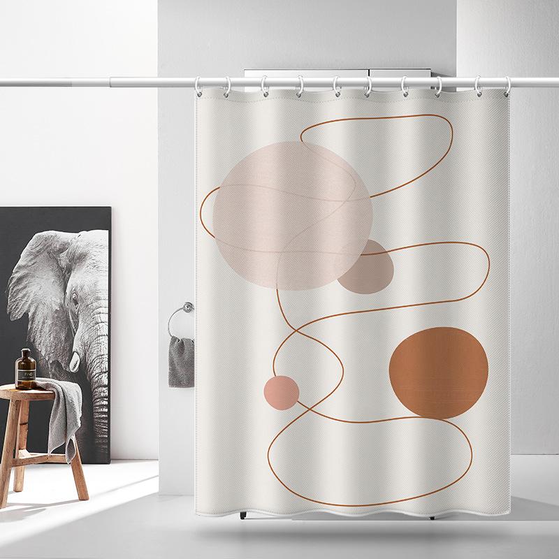 Bathroom Thickened Waterproof Curtain Mildew Proof Shower Curtain Shower Partition Curtain Shower Curtain Bathroom Curtain Free Perforation