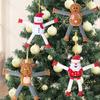4 Piezas Decoración Colgante de Tubo Telescópico Navideño Papá Noel Reno Muñeco de Nieve Pan de Jengibre Ventosa Juguete Fidget de Tubo Ornamento para Fiesta de Vacaciones