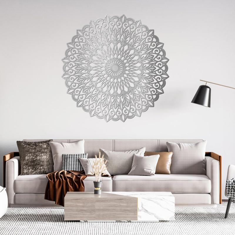 Große Mandala Wandkunst Dekor Laserschnitt Pfirsichholz Hängendes Gemälde Einweihungsgeschenk Für Wohnzimmer Innendekoration