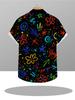Men'S Urban Street Style Aloha Shirt, Abstract Graffiti Print, Casual Vacation Shirt, Suitable for Fans of Cool And Trendy Styles