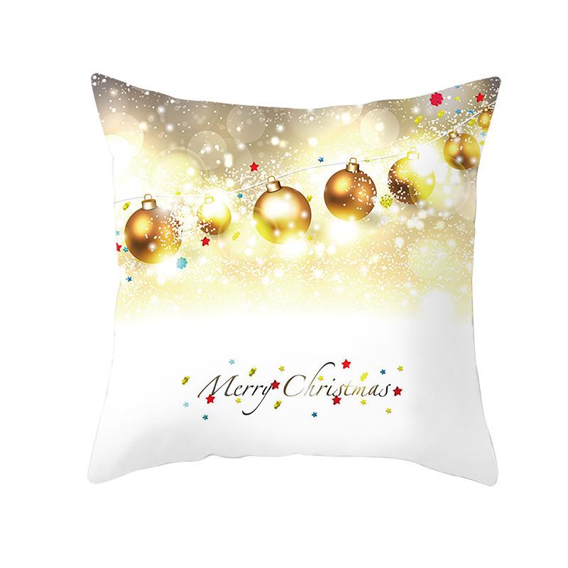 New Christmas Golden Ball Bell Pillow Cover Sofa Car Office Seat Cushion  Gold Series  Holiday Home Decoration