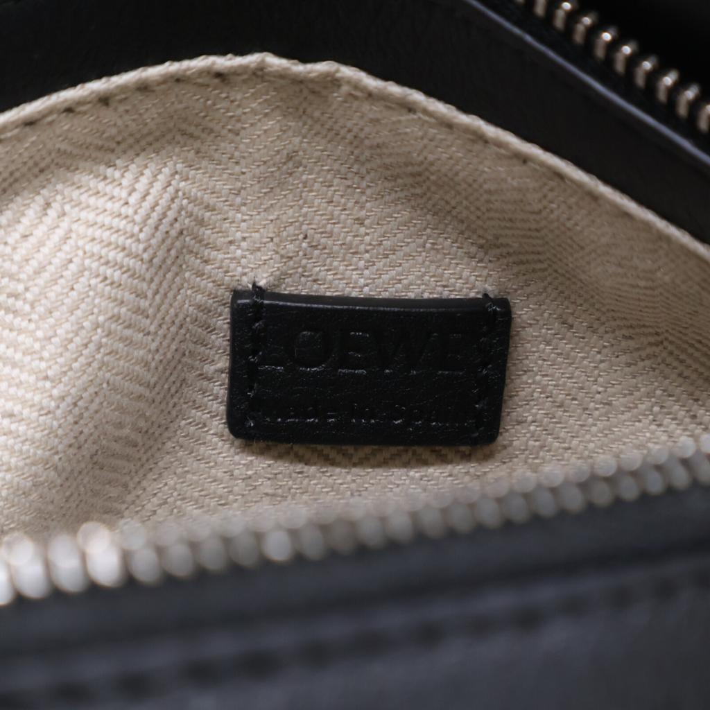 LOEWE Classic Calfskin Puzzle Edge Mini 2-Way Handbag Shoulder bag blackUsed