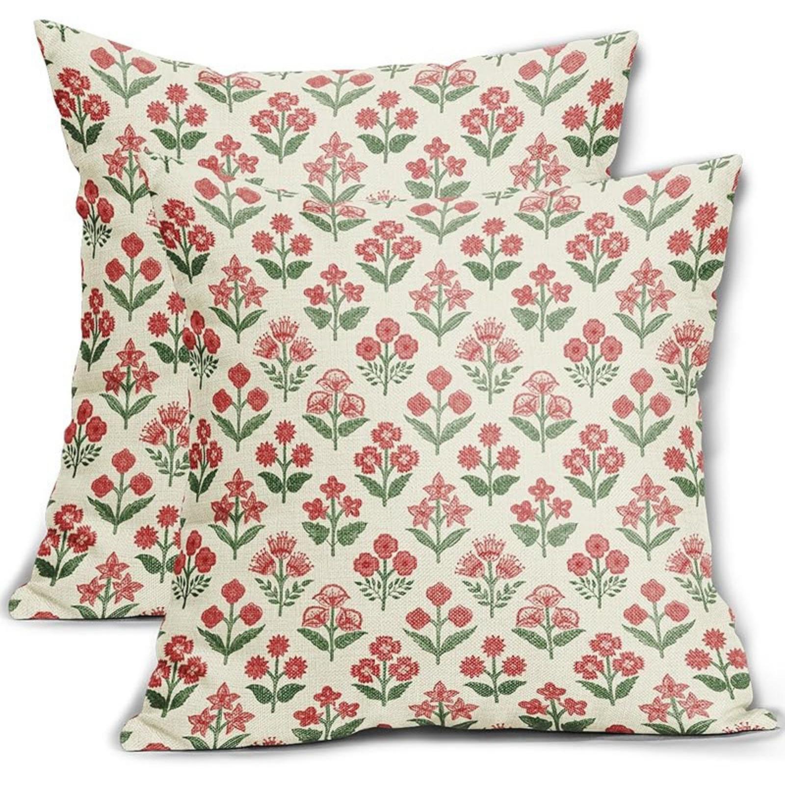 

Floral Pillowcase, Spring Plant Print Pillow Cover, Linen Printed Living Room Sofa Cushion Home Decor 1pcs