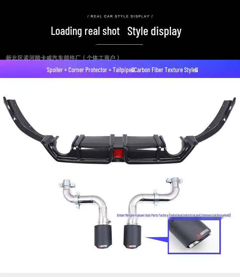 Tenth-Gen Civic Rear Spoiler Kit: Three-Section Lip with Lights