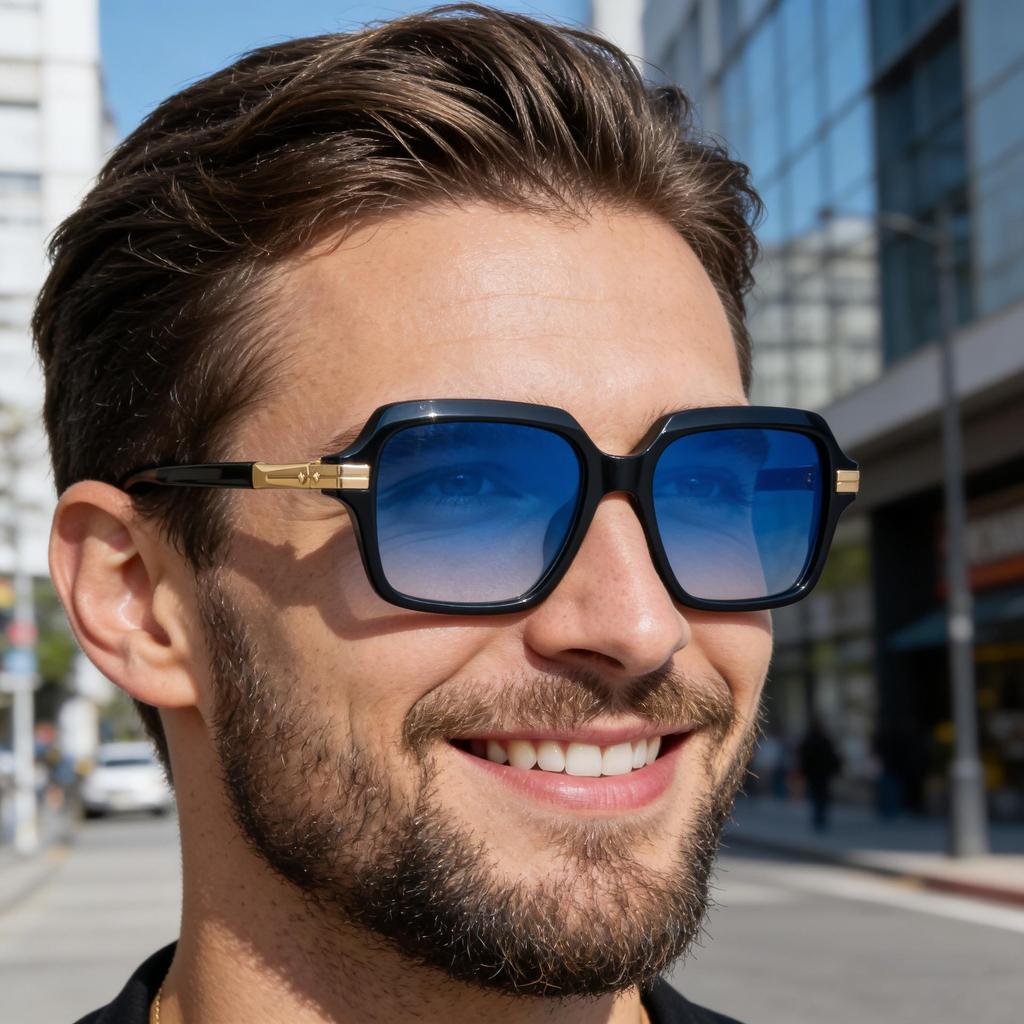 KAJILA Men's Trendy 2026 European Square Frame Sunglasses - Versatile Outdoor Sun Protection