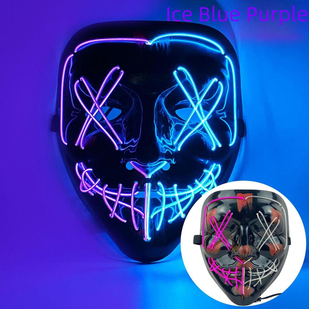 Halloween Neon Led Purge Mask Masque Masquerade Party Masks Light Grow In the Dark Horror Mask Glowing Masker