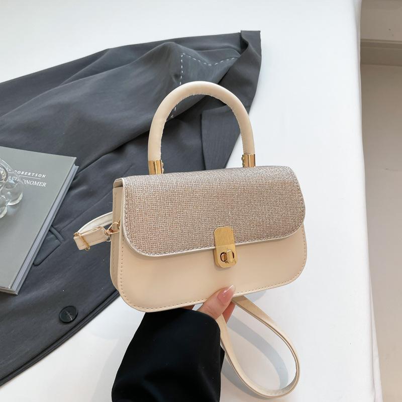 

Простая и модная портативная маленькая квадратная сумка для женщин 2025 года, весна, новый карамельный цвет, иностранный стиль, одно плечо золотой