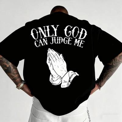 Men'S "Only God Can Judge Me" Graphic T Shirt - Casual Crew Neck