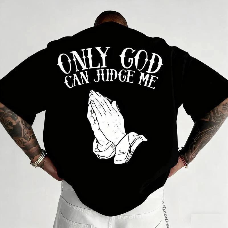 Men S Only God Can Judge Me Graphic T shirt - Casual Crew Neck XL