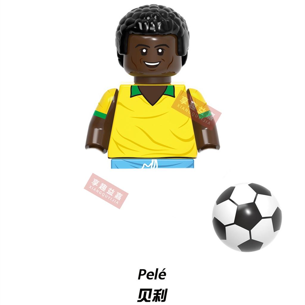 New  Single 4.5CM Soccers Athletics Sportsman Star Building Blocks Cartoon Mini Action Figures Toys For Kids Christmas Gifts