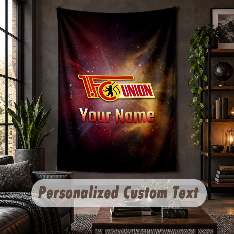 Personalized Wall Tapestry,Union Berlin FC Custom Text, Soft Fabric Wall Art For Indoor Decoration