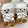 Lustige Positive Kaffee Emotionale Niedliche Häkeln Handgemacht Stricken Puppen mit Positiven Karten Aufmunterung Weihnachten Geschenk Dekoration Ornamente