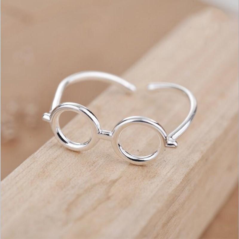 

Милое кольцо-разомкнутое кольцо для девочки в очках, регулируемое, эмалированное, кольцо на палец, кольцо на мизинец opening adjustable