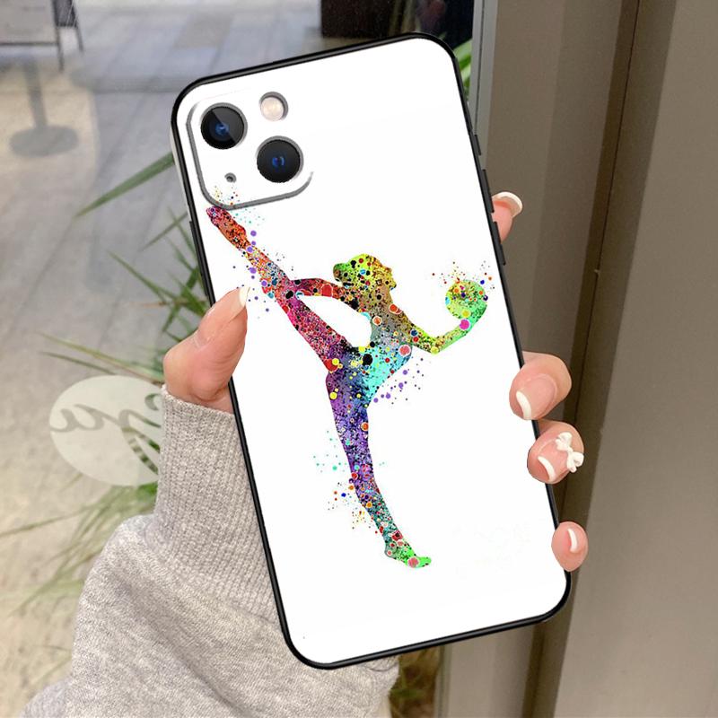 Gymnastics Watercolor Printing Case For iPhone 17 Pro Max 15 14 13 12 11 16 Pro Max Plus 12 13 Mini 16e 17 Air Back Cover