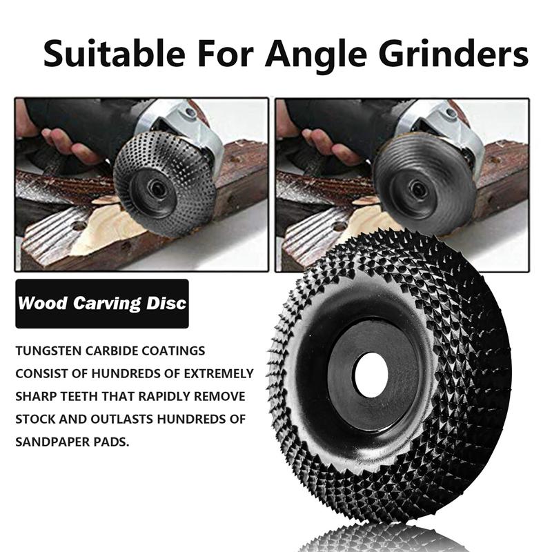 Round Angle Grinder Wood Carving Disc Woodworking Grinding Shaping Wheel Abrasive Rotary Tool for 16/22mm Bore Angle Grinders