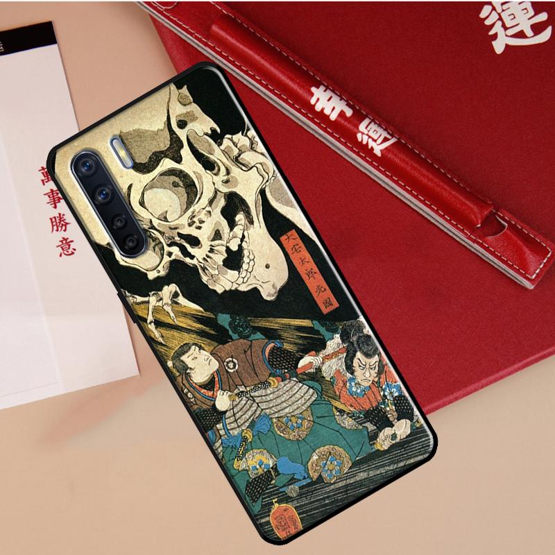 Japanese Samurai Art Case For Oppo A40 A78 A54 A74 A94 A17 A57 A77 A76 A16 A96 A18 A60 A80 A38 A58 A98 A15 A5 Pro