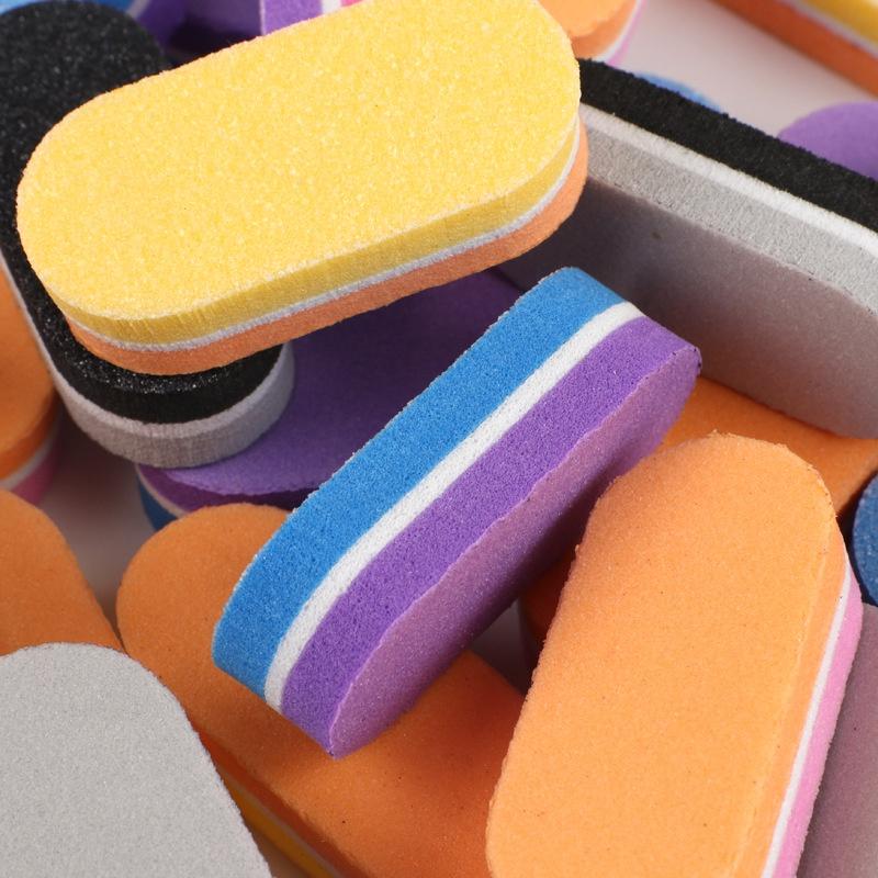 40 Pcs Double Color Mini Sponge Nail Files Buffer Block Buffing Sanding Nails File Pedicure Manicure Tools